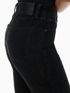 Corduroy Aritzia Denim Forum Arlo High Rise Straight Pants Black 27